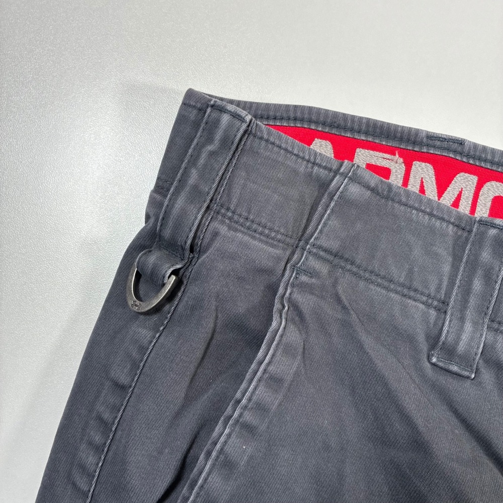 Under Armour Chino Pants 38x28 Gray Straight Stretch Metal Hook (Tag 40x30) - Picture 4 of 11